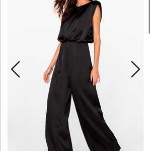 Satin Wide-Leg Jumpsuit Nasty Gal